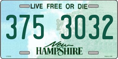 NH license plate 3753032