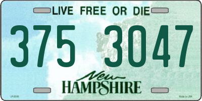 NH license plate 3753047