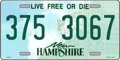 NH license plate 3753067