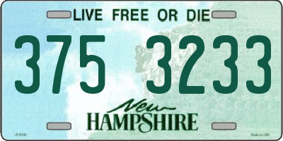 NH license plate 3753233