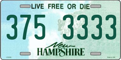 NH license plate 3753333