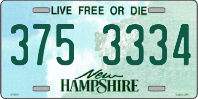 NH license plate 3753334