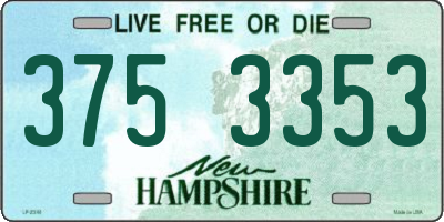 NH license plate 3753353