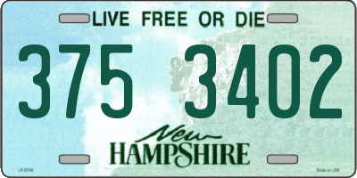 NH license plate 3753402