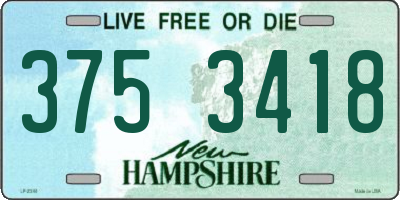 NH license plate 3753418