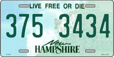 NH license plate 3753434