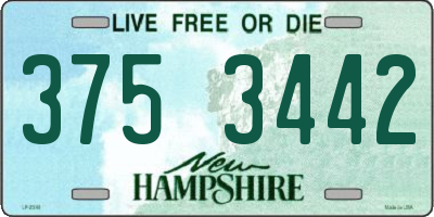 NH license plate 3753442