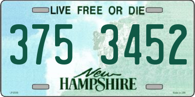 NH license plate 3753452