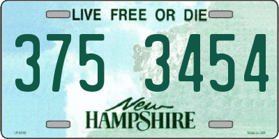 NH license plate 3753454