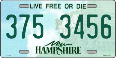NH license plate 3753456