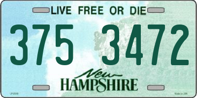 NH license plate 3753472