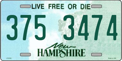 NH license plate 3753474