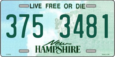 NH license plate 3753481