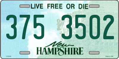 NH license plate 3753502