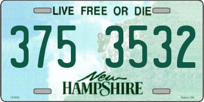NH license plate 3753532