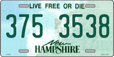 NH license plate 3753538
