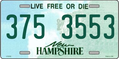 NH license plate 3753553