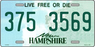 NH license plate 3753569