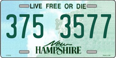 NH license plate 3753577