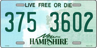NH license plate 3753602