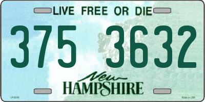 NH license plate 3753632
