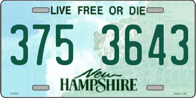 NH license plate 3753643