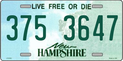 NH license plate 3753647