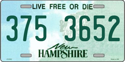 NH license plate 3753652