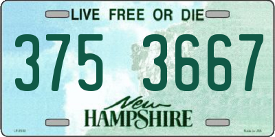 NH license plate 3753667