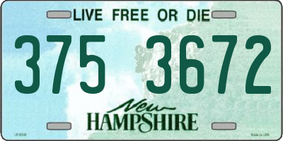 NH license plate 3753672