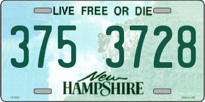 NH license plate 3753728