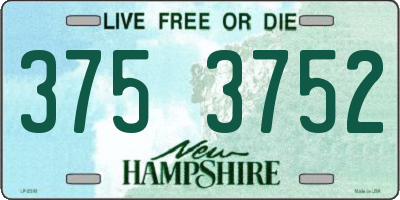 NH license plate 3753752