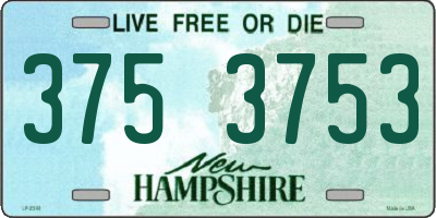 NH license plate 3753753
