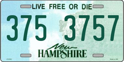 NH license plate 3753757