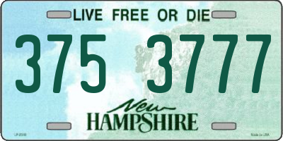 NH license plate 3753777