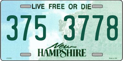 NH license plate 3753778
