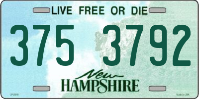 NH license plate 3753792