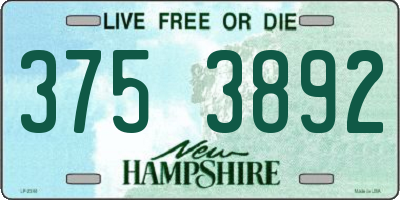 NH license plate 3753892