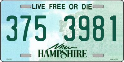 NH license plate 3753981