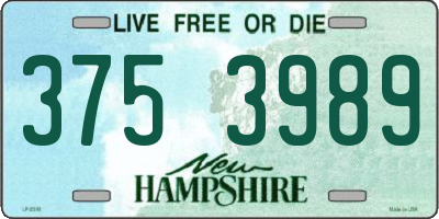 NH license plate 3753989