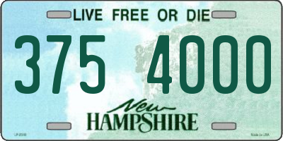 NH license plate 3754000