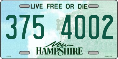 NH license plate 3754002