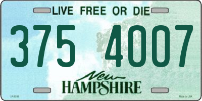 NH license plate 3754007