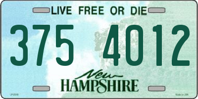 NH license plate 3754012