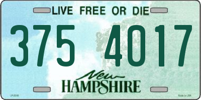 NH license plate 3754017