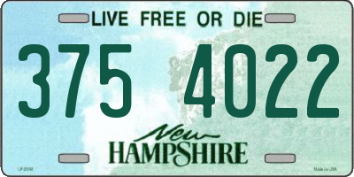 NH license plate 3754022