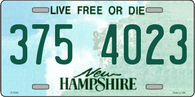 NH license plate 3754023