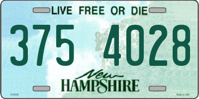NH license plate 3754028