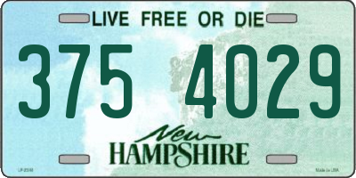 NH license plate 3754029