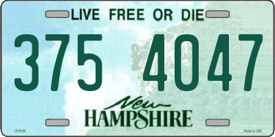 NH license plate 3754047